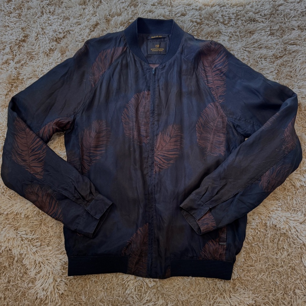 Scotch & Soda Navy Feather Bomber Jacket NWOT